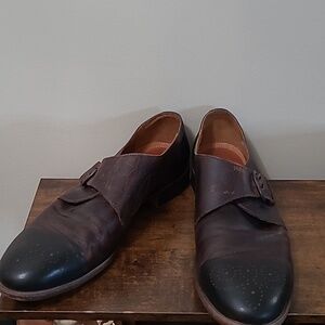 Robert Wayne Dark Brown Distressed Leather SHAWN Loafers size 12D